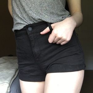 Black Super High Waisted Shorts